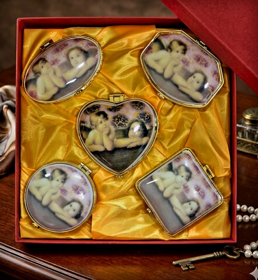 Juego de 5 cajitas decorativas