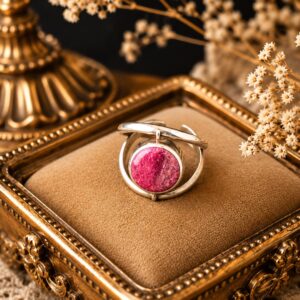 Anillo ajustable de alpaca con doble cara